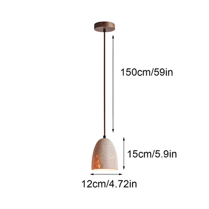 Yellow Travertine Bell Pendant Light in Retro Style | Aurevik
