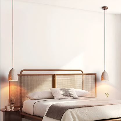 Yellow Travertine Bell Pendant Light in Retro Style | Aurevik