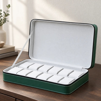 Zippered Watch Storage Case with Removable Cushions