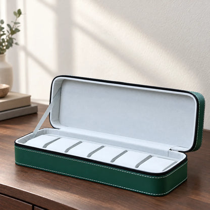 Zippered Watch Storage Case with Removable Cushions