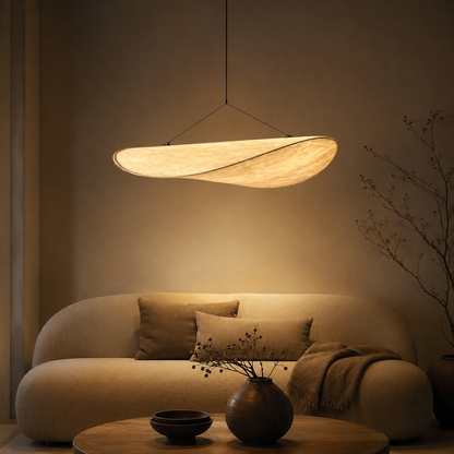 Nordic Japandi Silk Shade Pendant Light with Dimmable LED | Virexon