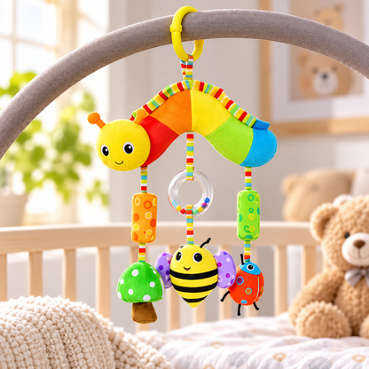 Hanging Baby Stroller Toy with Soft Animal Figures